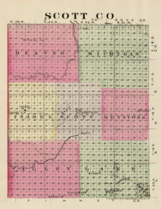 Scott County, Kansas map by L.H. Everts & Co., 1887.