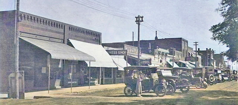 Street scene in Liberal, Kansas in about 1920.