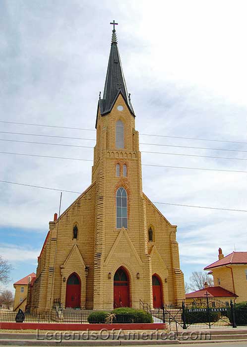 St. Josephs Church in Leibenthal, Kansas by Kathy Weiser-Alexander.
