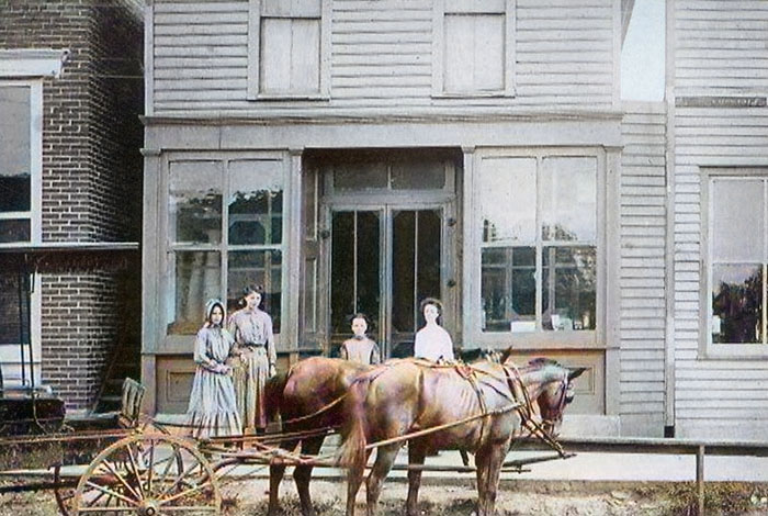 An early day business in Galesburg, Kansas.