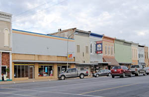 Main Street buildings in Oswego, Kansas by Kathy Alexander.