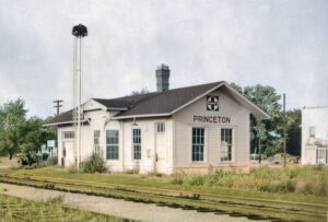 Atchison, Topeka & Santa Fe Railroad depot in Princeton, Kansas.