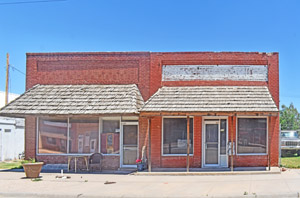 Main Street buildings in Satanta, Kansas by Kathy Alexander.