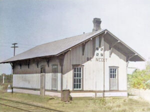 Atchison, Topeka & Santa Fe Railroad Depot in Benedict, Kansas.