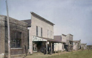 Street Scene in Benedict, Kansas, 1909.