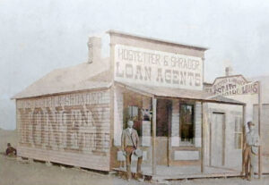 Eustis, Kansas building in the 1880s.