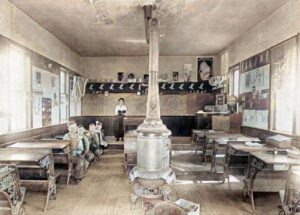 Halford, Kansas, School Interior in about 1925.