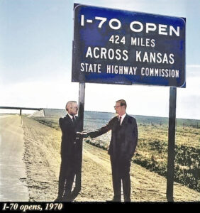 I-70 opens in Kansas, 1970.