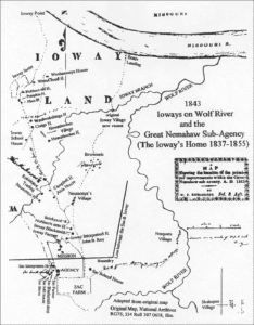 Ioway, Sac, & Fox Mission, Kansas Map.