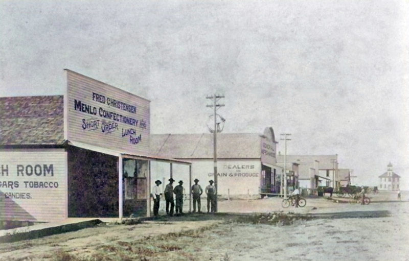 Menlo, Kansas Main Street in about 1915.