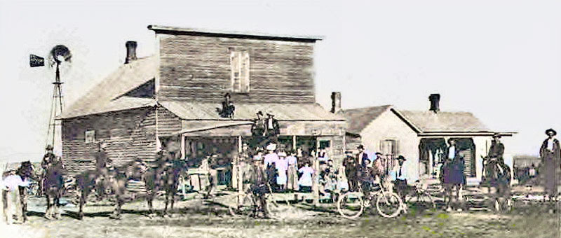 Early day, Mingo, Kansas, Main Street. Colorized Early day Mingo, Kansas Main Street.