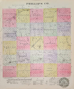 Phillips County Kansas Map, by L.H. Everts & Co., 1887.