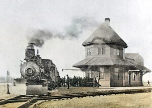 St. Louis-San Francisco Railway depot in Fredonia, in about 1900. St. Louis-San Francisco Railway depot in Fredonia, in about 1900.