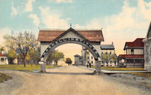 Indian Industrial Training School Entrance in Lawrence, Kansas.