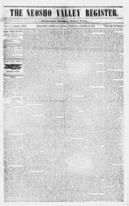 Neosho Valley Register in Burlington, Kansas.