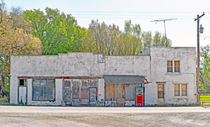 Building row in Cedar Point, Kansas by Kathy Alexander.