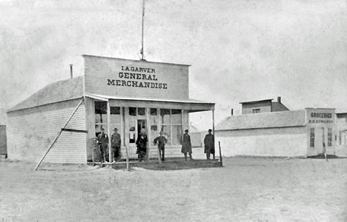 I.A. Garver Store, in Voltaire, Kansas, in about 1886.