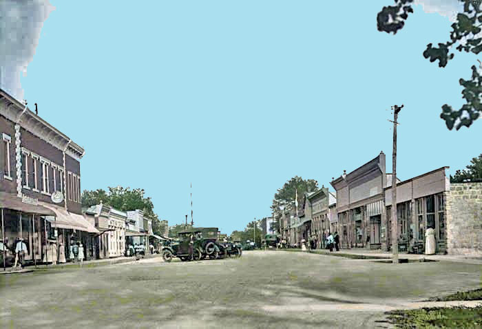 Early 1900s Waterville, Kansas by Leslie Parsons. Colorized