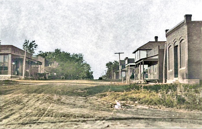Herkimer, Kansas circa 1914,  colorized.
