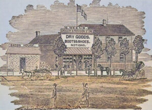 George Meens' General Store in Belvue in about 1885.