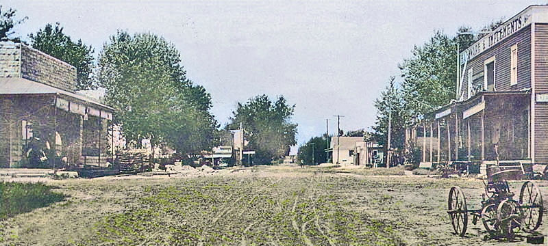 Main Street in Belvue, Kansas, 1908.