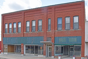 Business buildings in Herington, Kansas by Kathy Alexander.