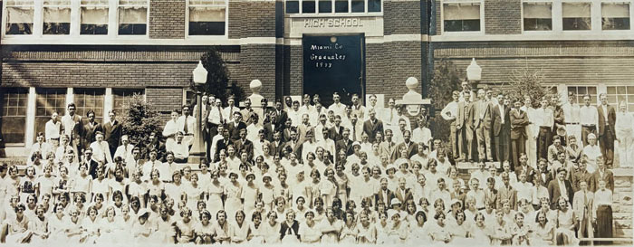 The photo is labeled "Miami County Graduates, 1933." Photo Courtesy of Laura Lee Blenz.