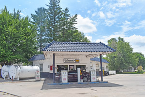 Gas and garage in Clyde, Kansas by Kathy Alexander.