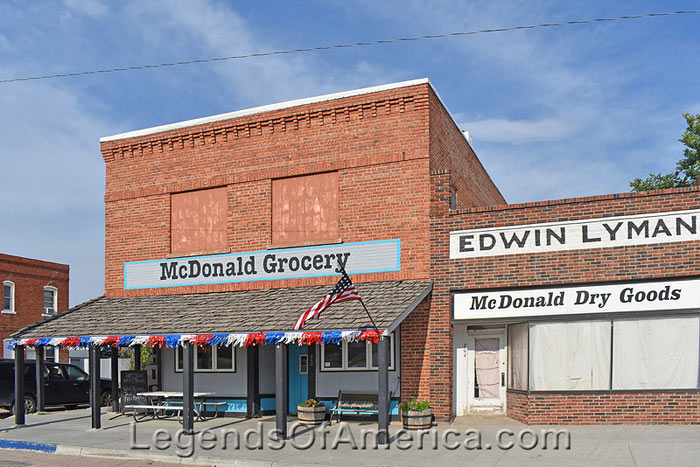 Business buildings in McDonald, Kansas, photo by Kathy Alexander.