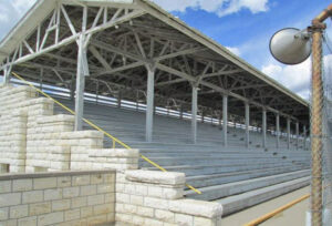 Grandstand at the Rooks County Fairgrounds in Stockton, Kansas.