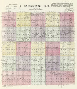 Rooks County Map by L.H. Everts & Co., 1887.