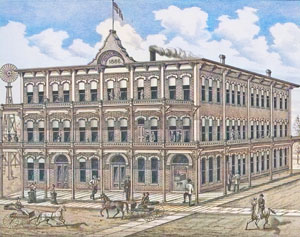 Hicks Hotel in Stockton, Kansas by L.H. Everts & Co., 1887.