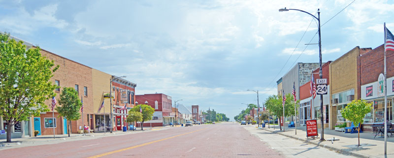 Main Street in Stockton, Kansas by Kathy Alexander.