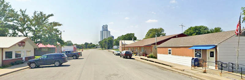 Main Street in Baileyville, Kansas, courtesy of Google Maps.