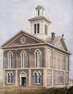 First Jackson County, Kansas Courthouse in Holton, Kansas, 1874.