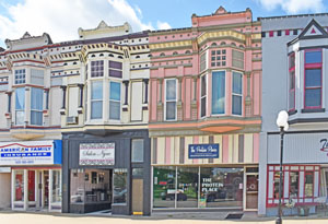 Business buildings in Iola, Kansas by Kathy Alexander.