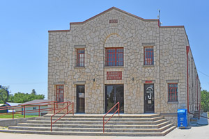 Community building in Jennings, Kansas by Kathy Alexander.