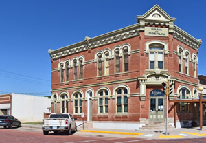 Old bank building and courthouse in Oberlin, Kansas by Kathy Alexander.