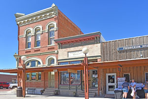 Business buildings in Oberlin, Kansas by Kathy Alexander.