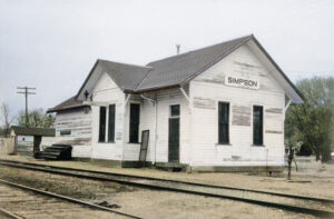 Union Pacific Railroad Depot in Simpson, Kansas.