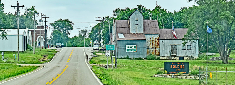 Entering Soldier, Kansas by Kathy Alexander. Entering Soldier, Kansas by Kathy Alexander.