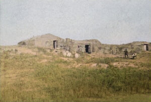 Sod dugouts in Solomon Rapids.