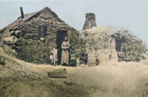 Sod house at Waconda Spring, Kansas.