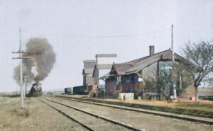 Railroad depot in Jennings, Kansas.