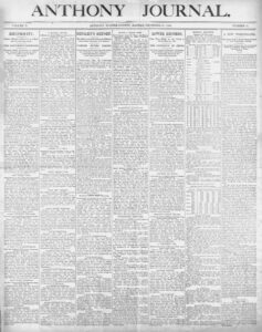 Anthony Journal Newspaper.