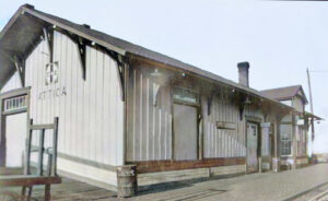 The old Attica depot burned down in 1954.