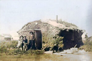 A sod house in Dighton, Kansas. A sod house in Dighton, Kansas.