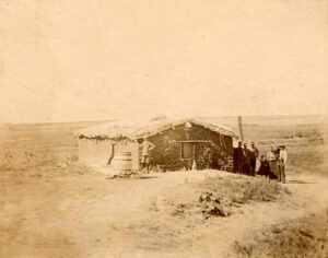 A sod house in Edwards County, Kansas.