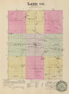 Lane County, Kansas Map, L.H. Everts & Co., 1887.