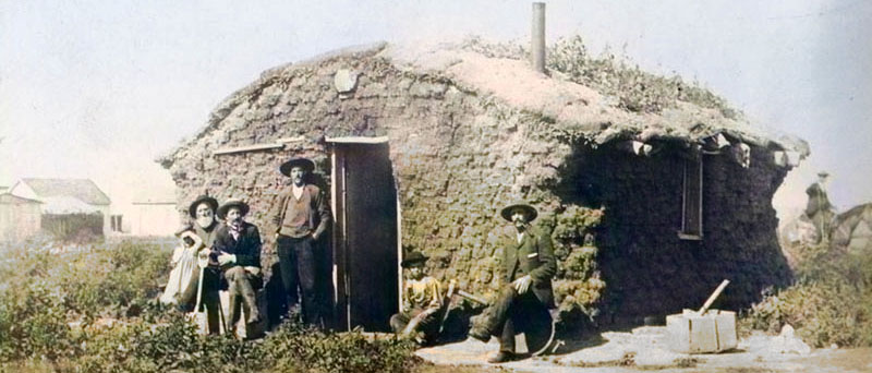 A sod house in Lane County, Kansas.